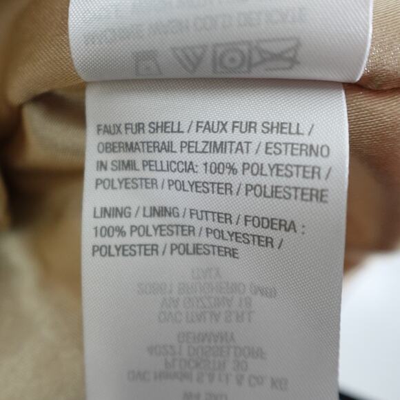 Dennis Basso Cheetah Faux Fur Coat Womens Jacket Notch Collar Crossover Lapel 1X - Picture 4 of 12